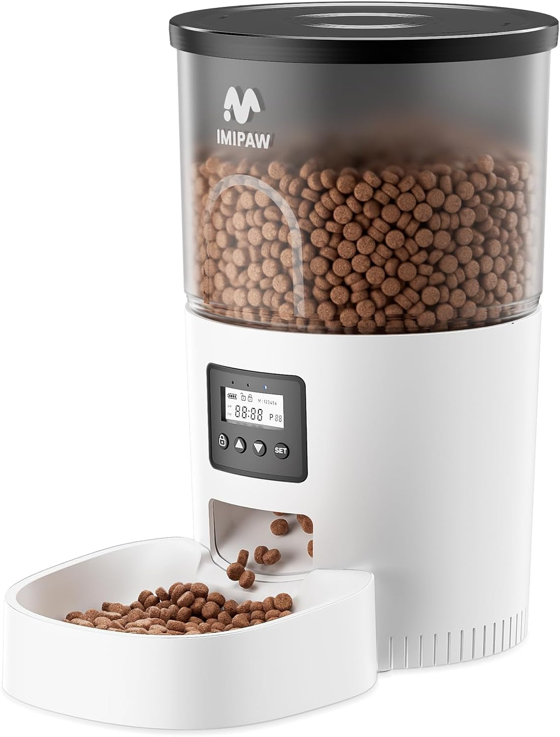 IMIPAW Automatischer Futterspender für Katzen und Hunde - Programmierbarer Timer für flexible Fütterung mit 3L Kapazität und einfacher Bedienung