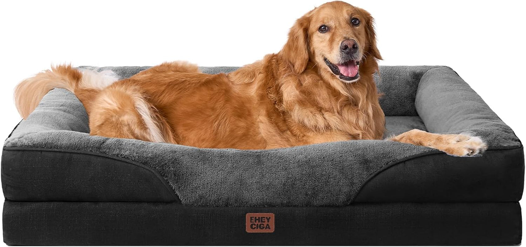 Luxuriöses Orthopädisches Hundebett für Kleine Hunde – Waschbares, Wasserdichtes Memory Foam Hundesofa mit Rutschfestem Design und 4 Stützrändern in Beige (76x51x16.5cm)