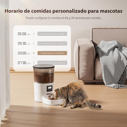IMIPAW Automatischer Futterspender für Katzen und Hunde - Programmierbarer Timer für flexible Fütterung mit 3L Kapazität und einfacher Bedienung
