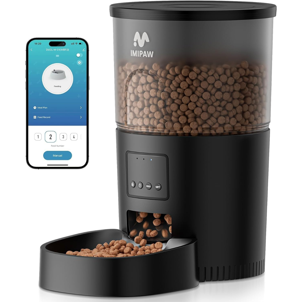 Nolivo Smart Futterspender 3 L – Automatischer Futterautomat mit Timer für Katzen & Hunde