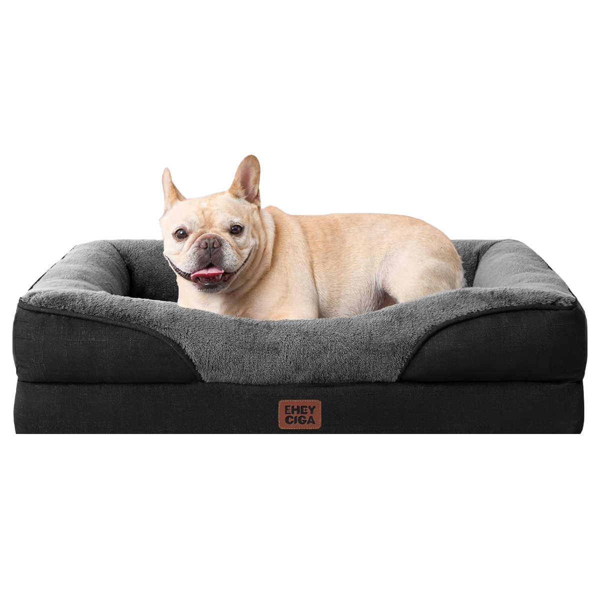 Luxuriöses Orthopädisches Hundebett für Kleine Hunde – Waschbares, Wasserdichtes Memory Foam Hundesofa mit Rutschfestem Design und 4 Stützrändern in Beige (76x51x16.5cm)