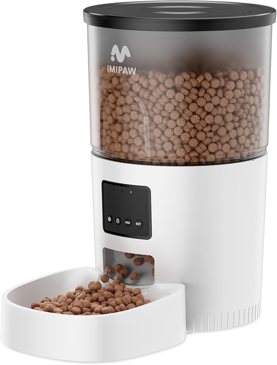 IMIPAW Automatischer Futterspender für Katzen und Hunde - Programmierbarer Timer für flexible Fütterung mit 3L Kapazität und einfacher Bedienung