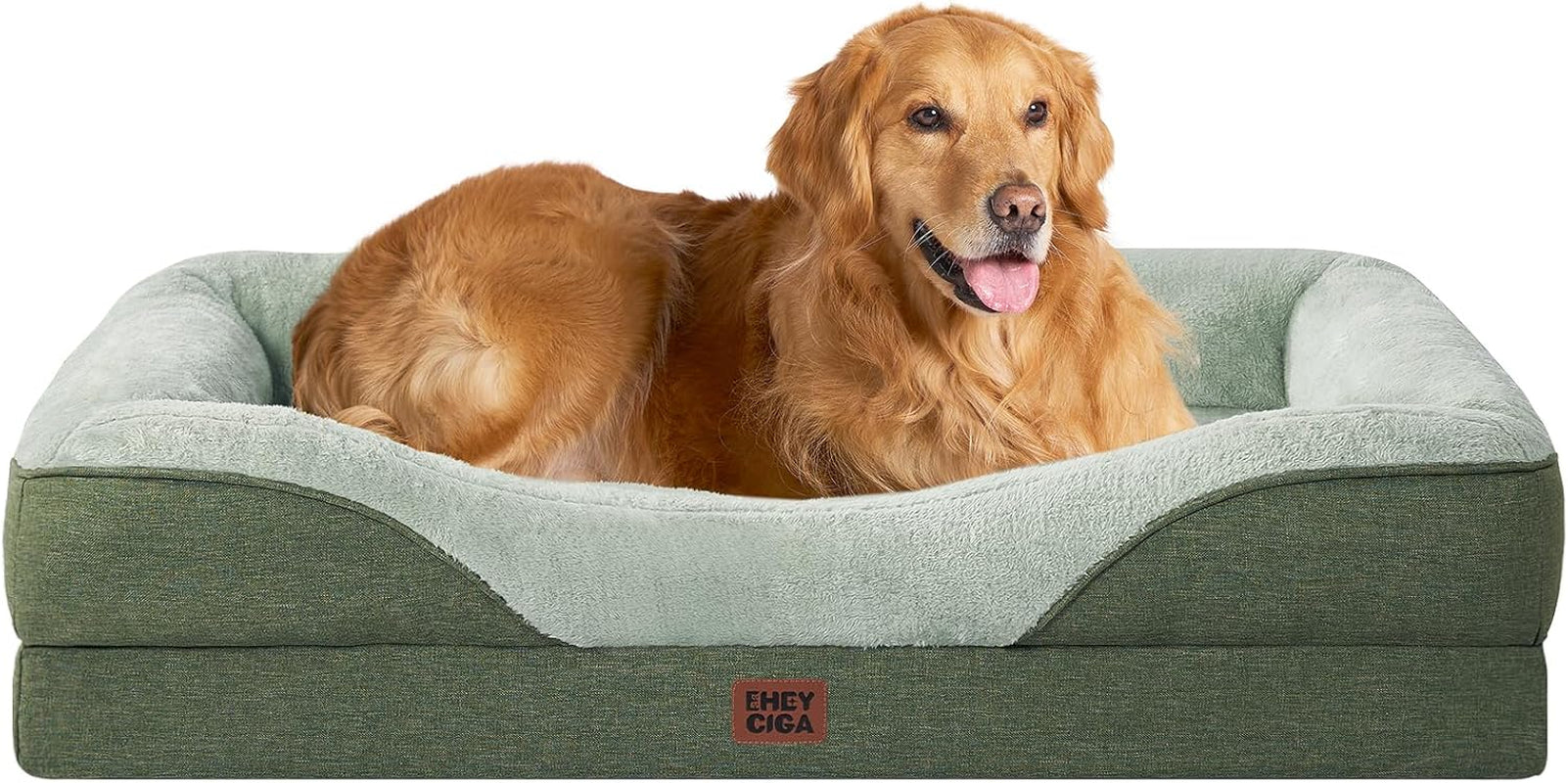 Luxuriöses Orthopädisches Hundebett für Kleine Hunde – Waschbares, Wasserdichtes Memory Foam Hundesofa mit Rutschfestem Design und 4 Stützrändern in Beige (76x51x16.5cm)