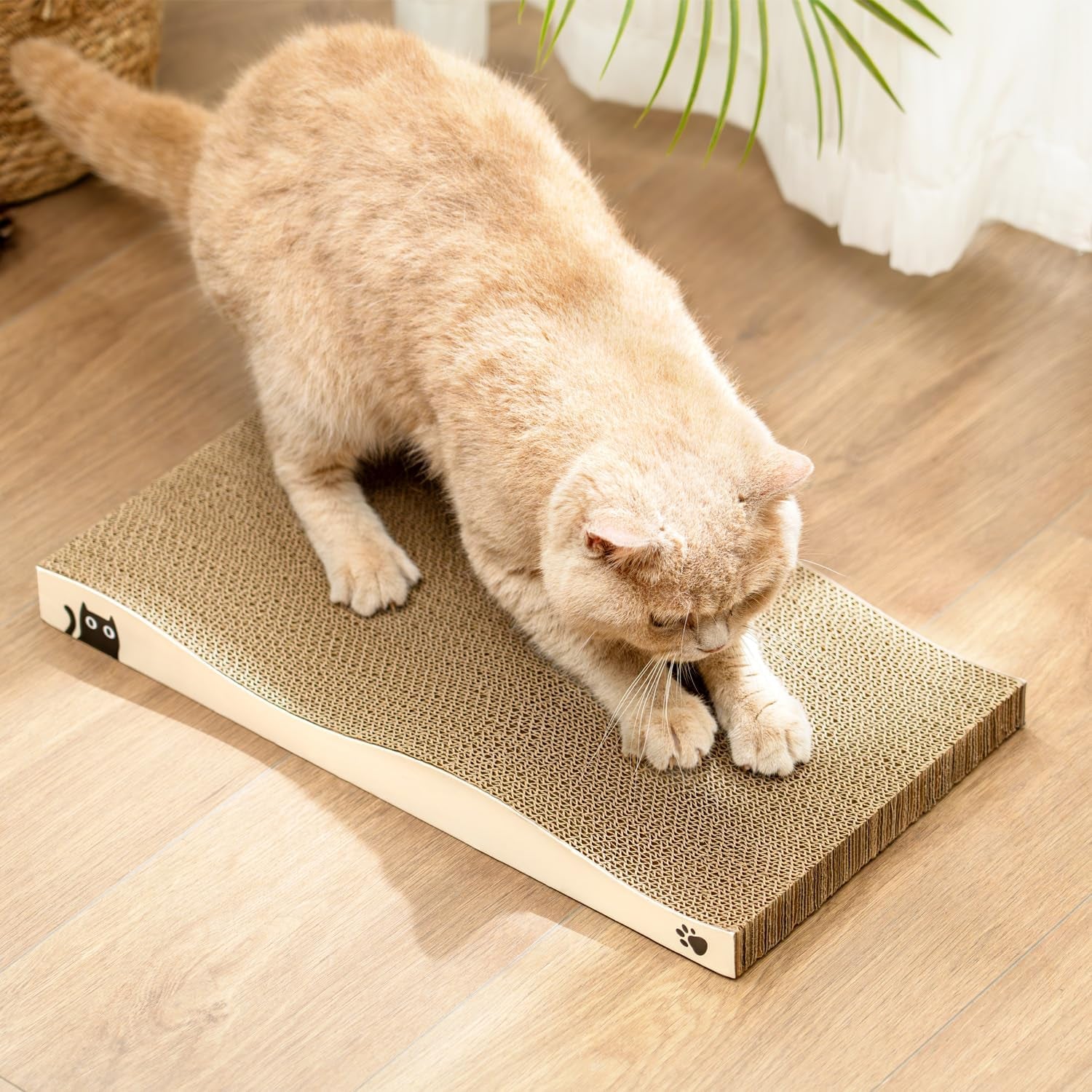 Conlun Premium Katzen Kratzbrett – Hochwertige, Langlebige und Recycelbare Kratzpappe für Kätzchen mit Umkehrbarem Design