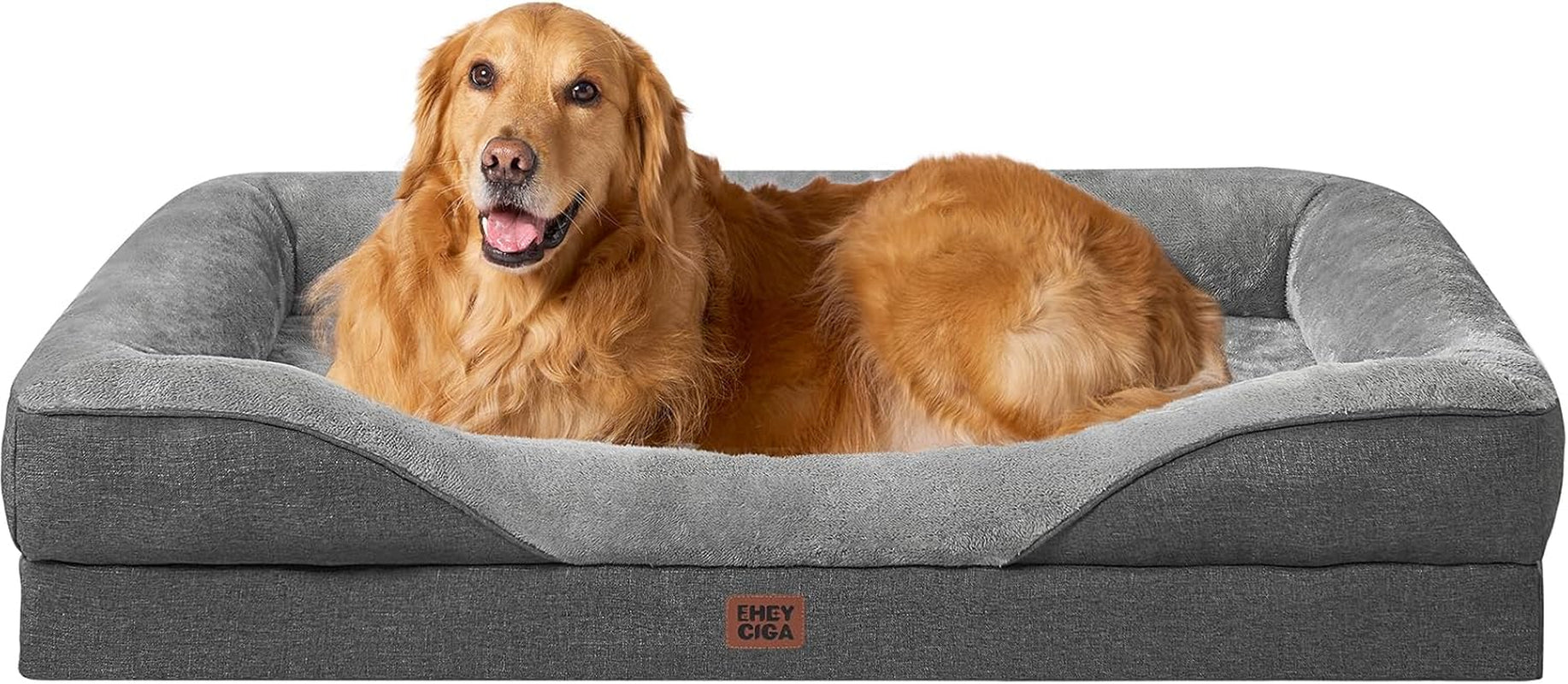 Luxuriöses Orthopädisches Hundebett für Kleine Hunde – Waschbares, Wasserdichtes Memory Foam Hundesofa mit Rutschfestem Design und 4 Stützrändern in Beige (76x51x16.5cm)