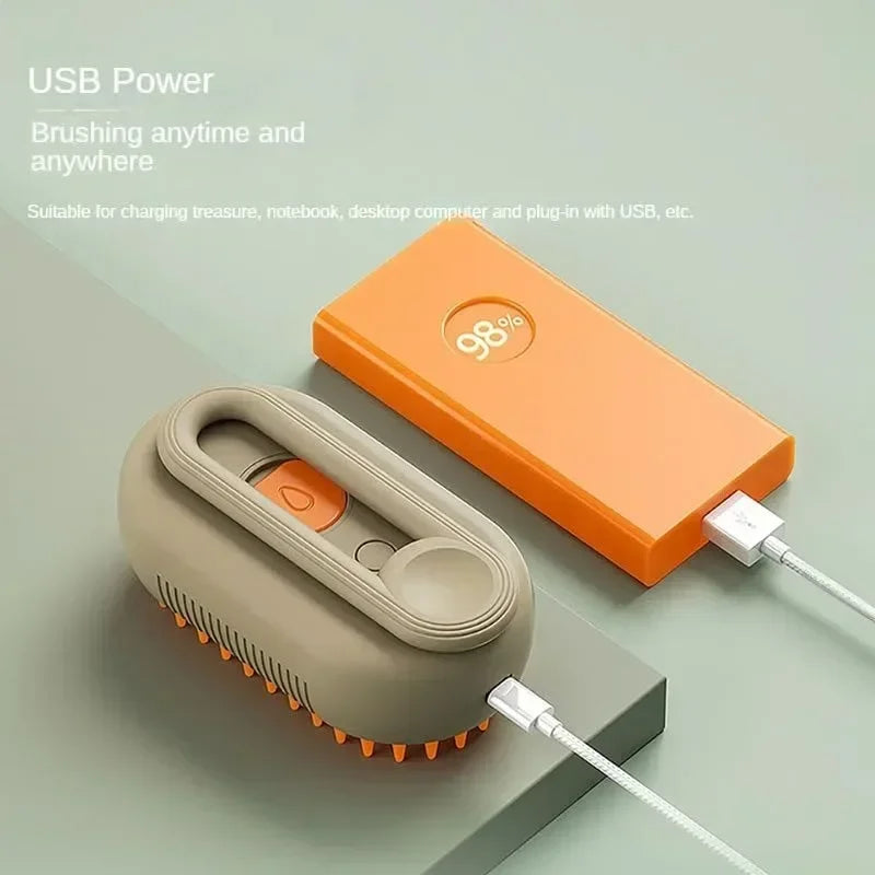 Ultimate 3-in-1 Steamy Dog Brush: Effortless Grooming Tool for Cats & Dogs with Massage and Tangle Removal!