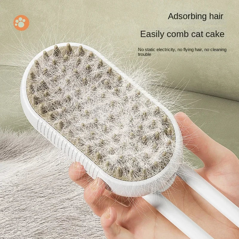 Ultimate 3-in-1 Steamy Dog Brush: Effortless Grooming Tool for Cats & Dogs with Massage and Tangle Removal!