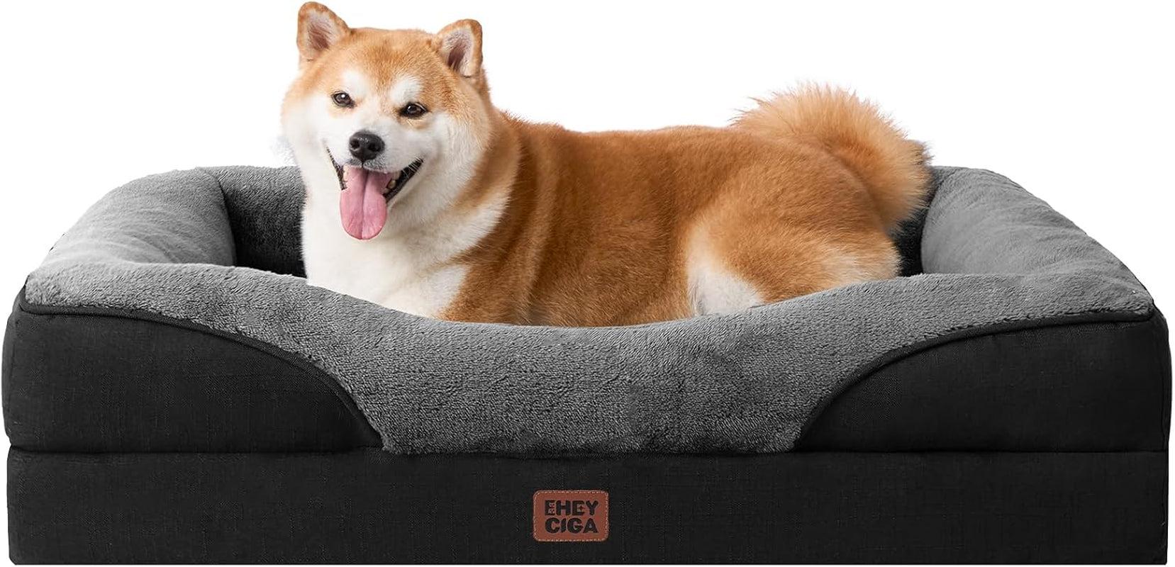 Luxuriöses Orthopädisches Hundebett für Kleine Hunde – Waschbares, Wasserdichtes Memory Foam Hundesofa mit Rutschfestem Design und 4 Stützrändern in Beige (76x51x16.5cm)