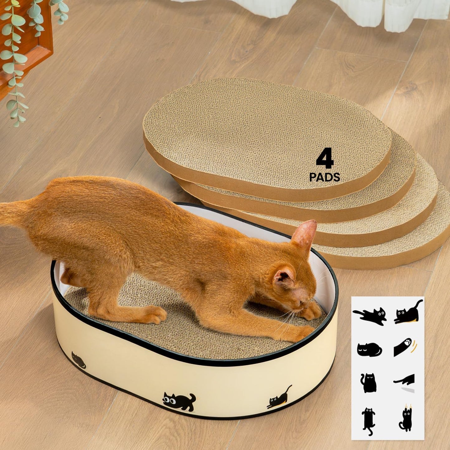 Conlun Premium Katzen Kratzbrett – Hochwertige, Langlebige und Recycelbare Kratzpappe für Kätzchen mit Umkehrbarem Design